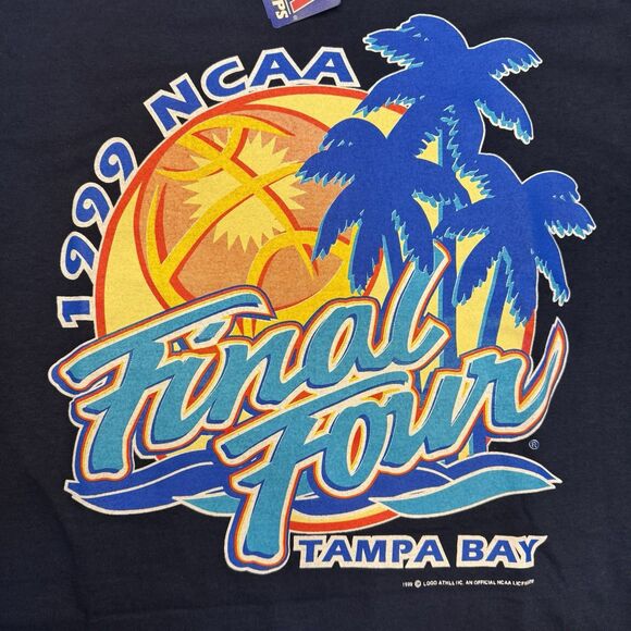 Vintage 1999 NCAA Final Four Tampa Bay T-Shirt Logo 7 Navy Blue Sz -Large NWT - Picture 7 of 12